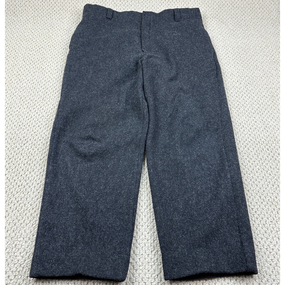 Vtg Woolrich Field Pant Mens 40x29 Charcoal Wool Blend Hunting Trousers USA Made